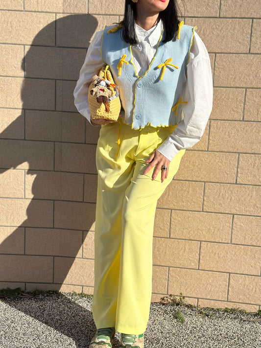 LA GLAMUROSA - Pantalone lumina yellow