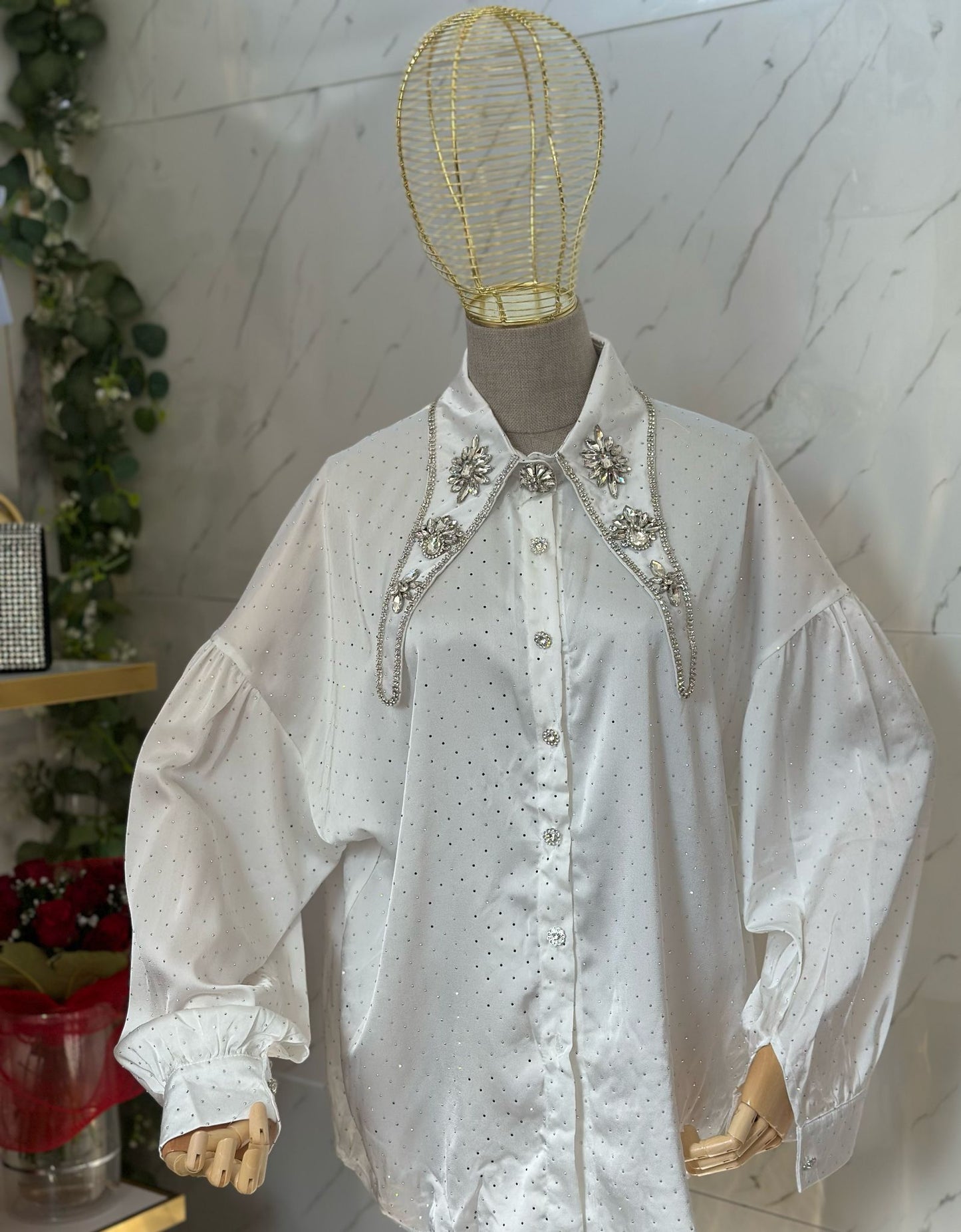 La Glamurosa - Camicia sofia gioiello in seta